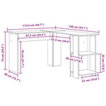 Hjørneskrivebord Sonoma Eik 140 X 113,5 X 75 Cm Konstruert Tre