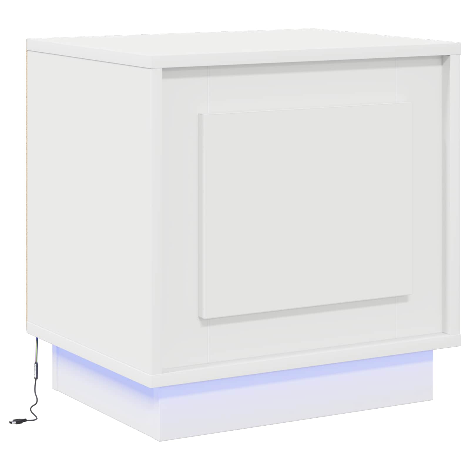 Nattbordskap Hvit 44 X 34,5 X 45 Cm Konstruert Tre