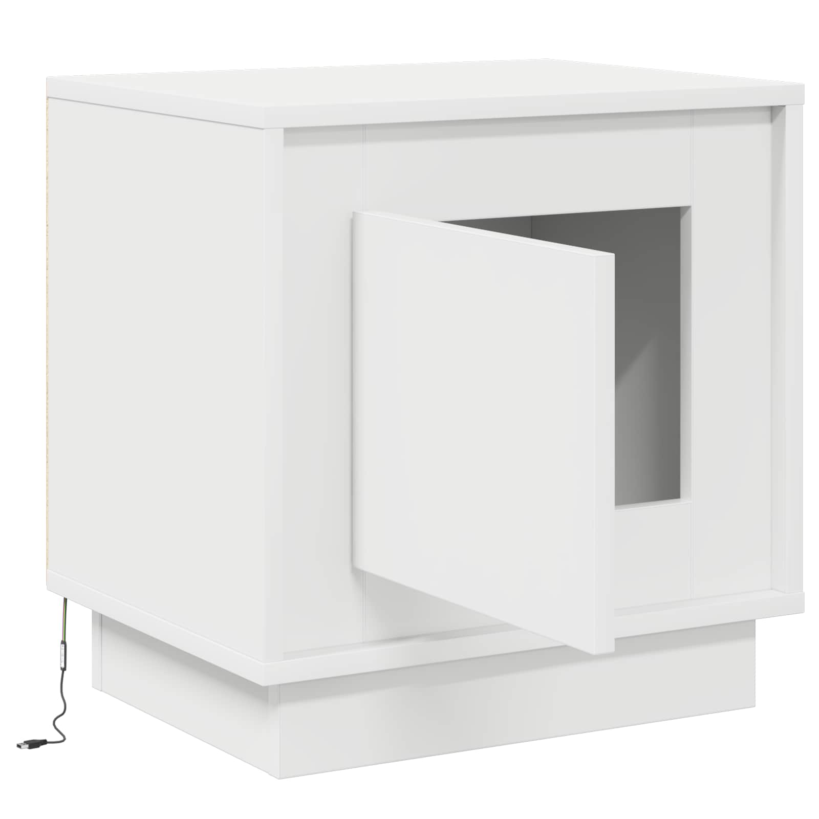 Nattbordskap Hvit 44 X 34,5 X 45 Cm Konstruert Tre