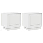Nattbordskap 2 Pcs Hvit 44 X 34,5 X 45 Cm Konstruert Tre