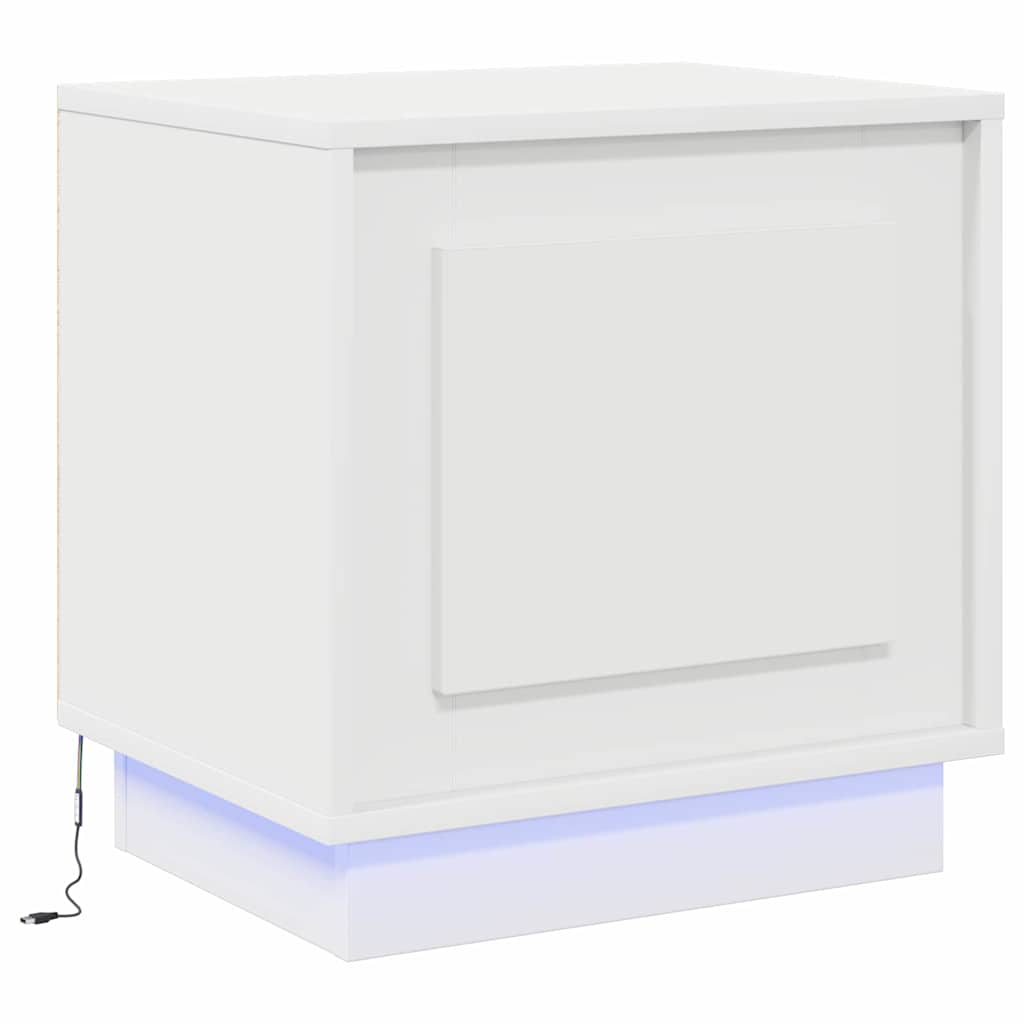 Nattbordskap 2 Pcs Hvit 44 X 34,5 X 45 Cm Konstruert Tre