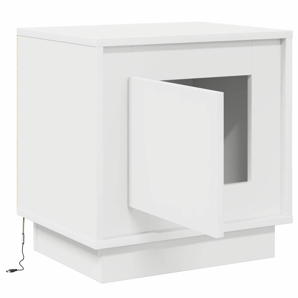 Nattbordskap 2 Pcs Hvit 44 X 34,5 X 45 Cm Konstruert Tre