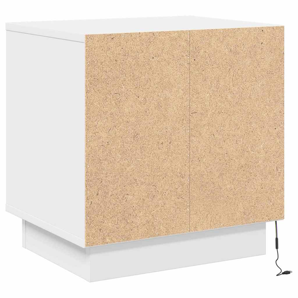 Nattbordskap 2 Pcs Hvit 44 X 34,5 X 45 Cm Konstruert Tre