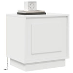 Nattbordskap 2 Pcs Hvit 44 X 34,5 X 45 Cm Konstruert Tre