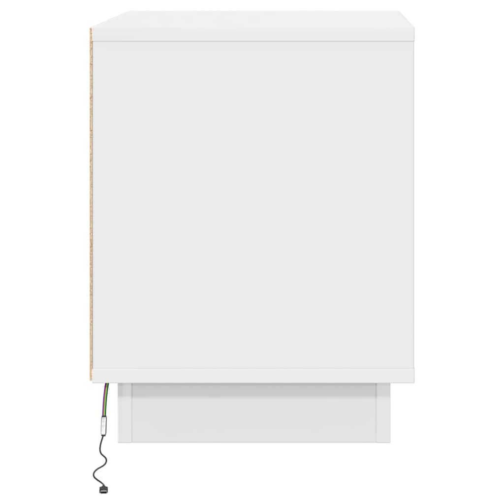 Nattbordskap 2 Pcs Hvit 44 X 34,5 X 45 Cm Konstruert Tre