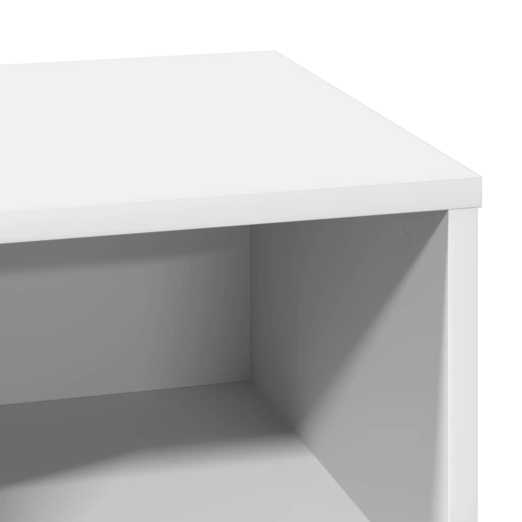 Nattbordskap Med Skuff Hvit 50 X 34,5 X 50 Cm. Konstruert Tre