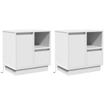Nattbordskap 2 Pcs Hvit 50 X 34,5 X 50 Cm. Konstruert Tre