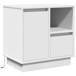 Nattbordskap 2 Pcs Hvit 50 X 34,5 X 50 Cm. Konstruert Tre