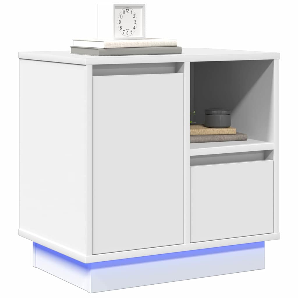Nattbordskap 2 Pcs Hvit 50 X 34,5 X 50 Cm. Konstruert Tre