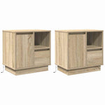 Nattbordskap 2 Pcs Sonoma Eik 50 X 34,5 X 50 Cm. Konstruert Tre