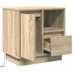 Nattbordskap 2 Pcs Sonoma Eik 50 X 34,5 X 50 Cm. Konstruert Tre