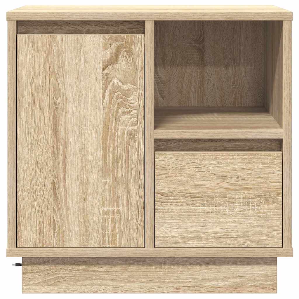 Nattbordskap 2 Pcs Sonoma Eik 50 X 34,5 X 50 Cm. Konstruert Tre