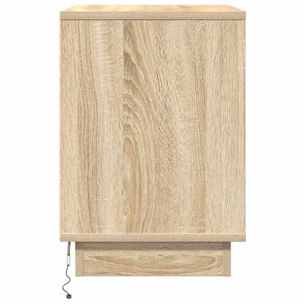 Nattbordskap 2 Pcs Sonoma Eik 50 X 34,5 X 50 Cm. Konstruert Tre