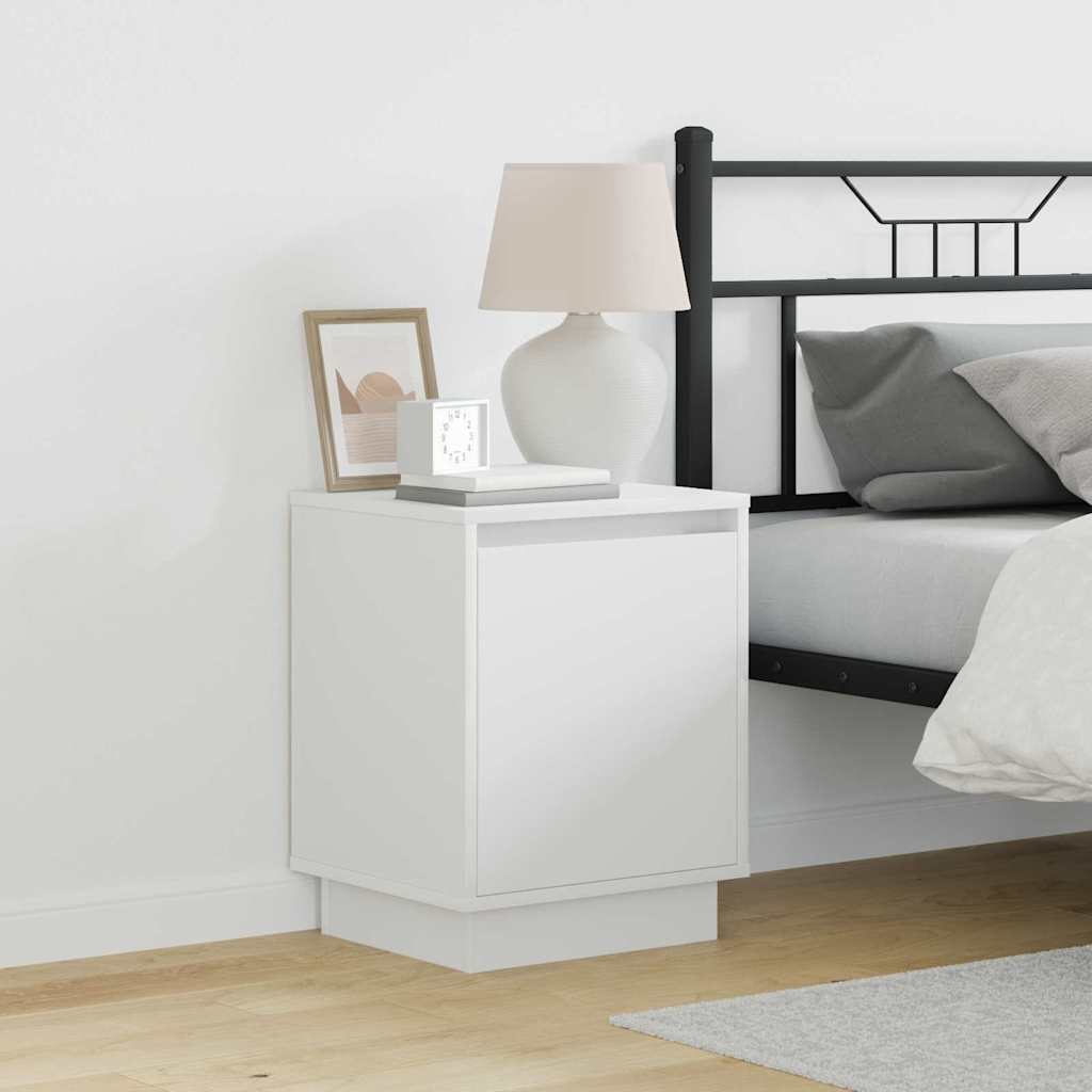 Nattbordskap Hvit 39 X 34,5 X 50 Cm Konstruert Tre