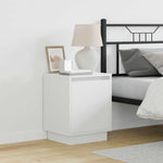 Nattbordskap 2 Pcs Hvit 39 X 34,5 X 50 Cm Konstruert Tre