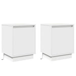 Nattbordskap 2 Pcs Hvit 39 X 34,5 X 50 Cm Konstruert Tre