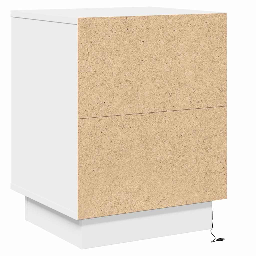 Nattbordskap 2 Pcs Hvit 39 X 34,5 X 50 Cm Konstruert Tre