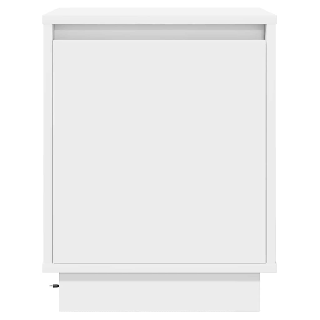 Nattbordskap 2 Pcs Hvit 39 X 34,5 X 50 Cm Konstruert Tre