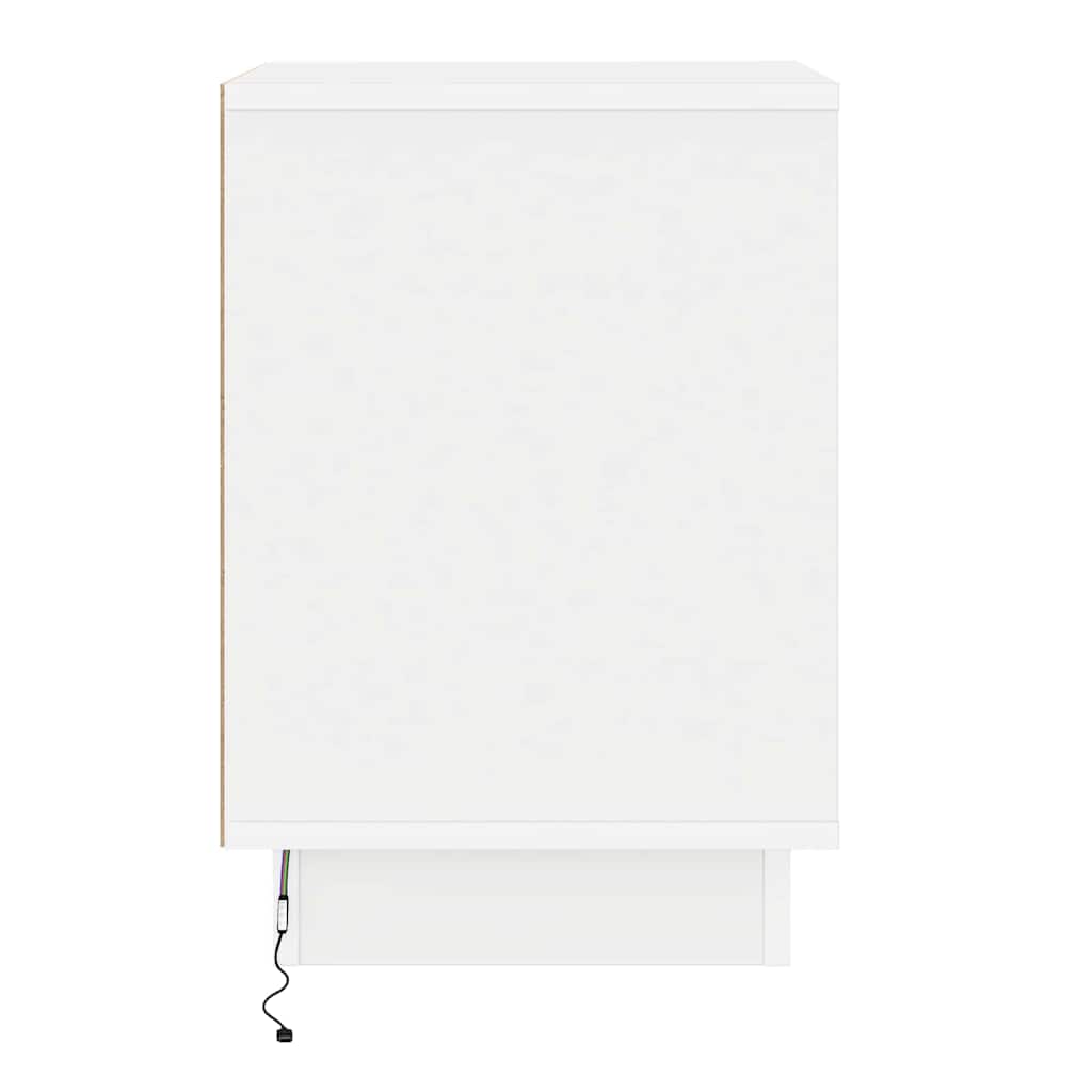 Nattbordskap 2 Pcs Hvit 39 X 34,5 X 50 Cm Konstruert Tre