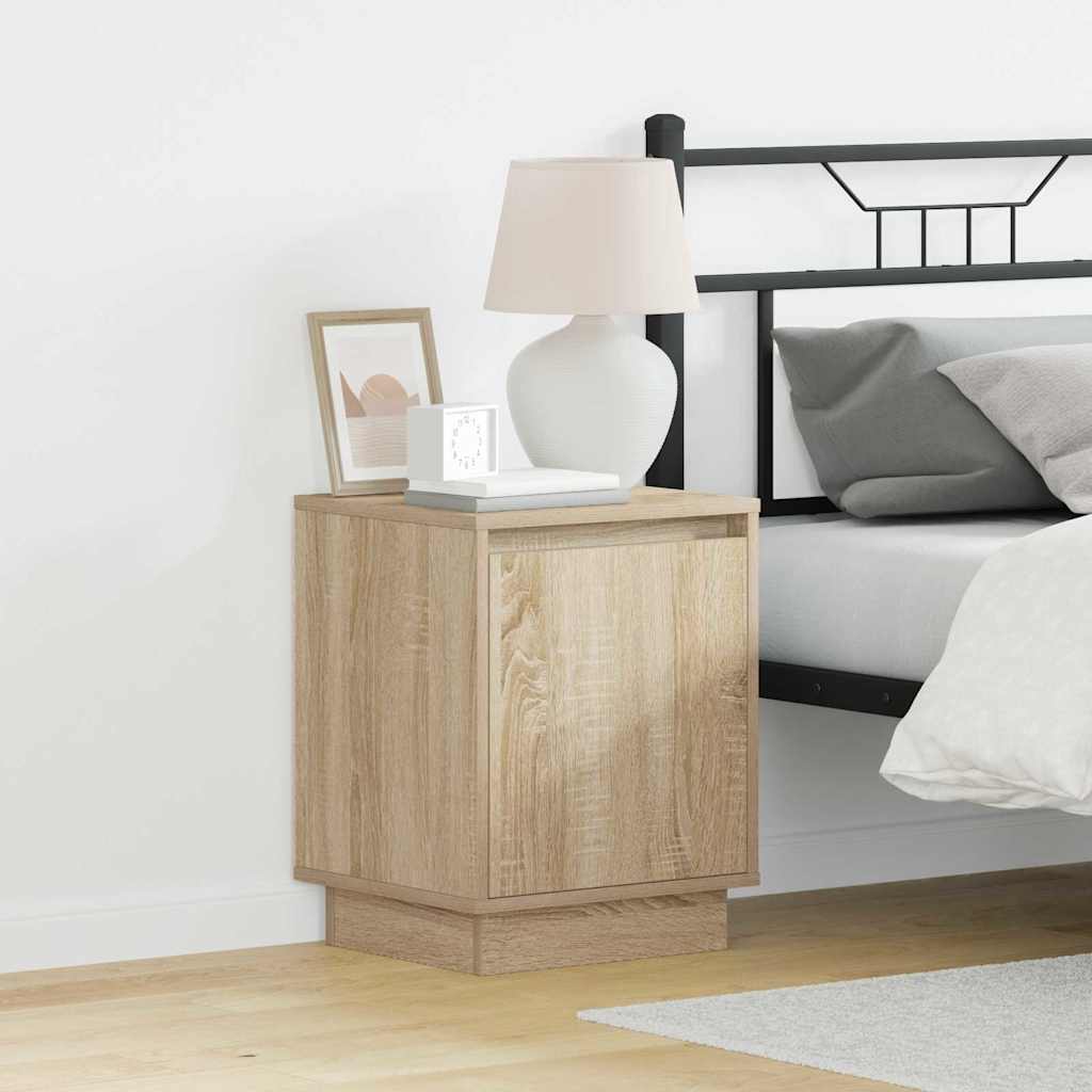 Nattbordskap 2 Pcs Sonoma Eik 39 X 34,5 X 50 Cm Konstruert Tre