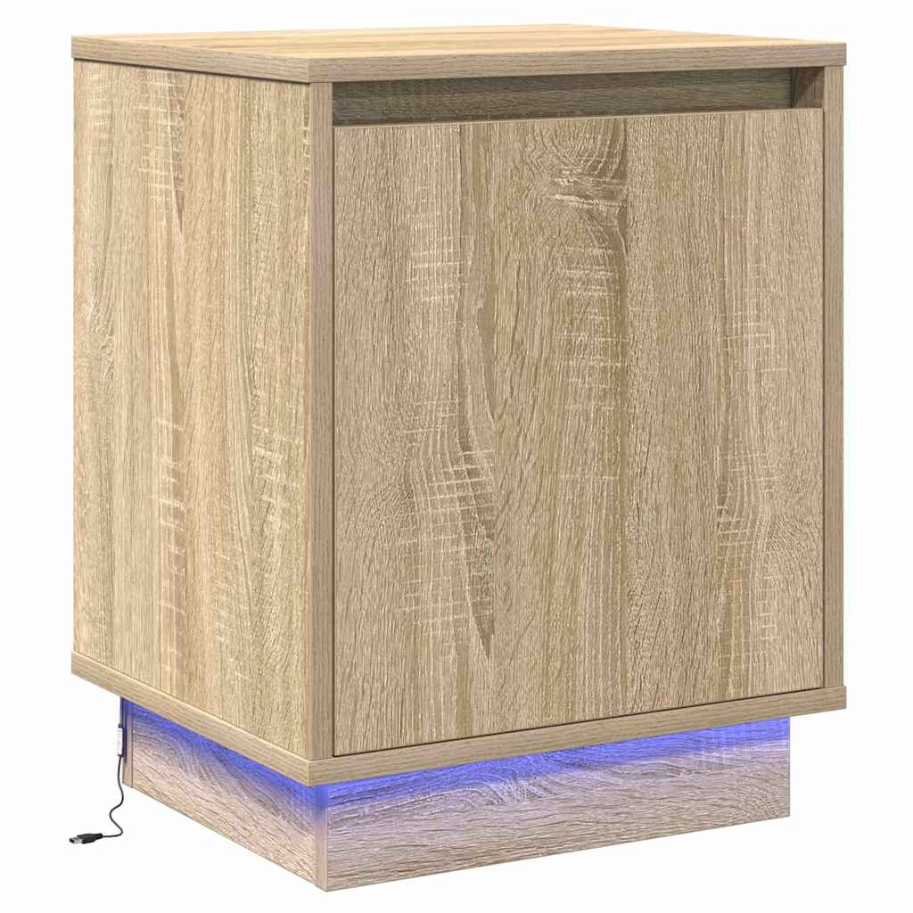 Nattbordskap 2 Pcs Sonoma Eik 39 X 34,5 X 50 Cm Konstruert Tre