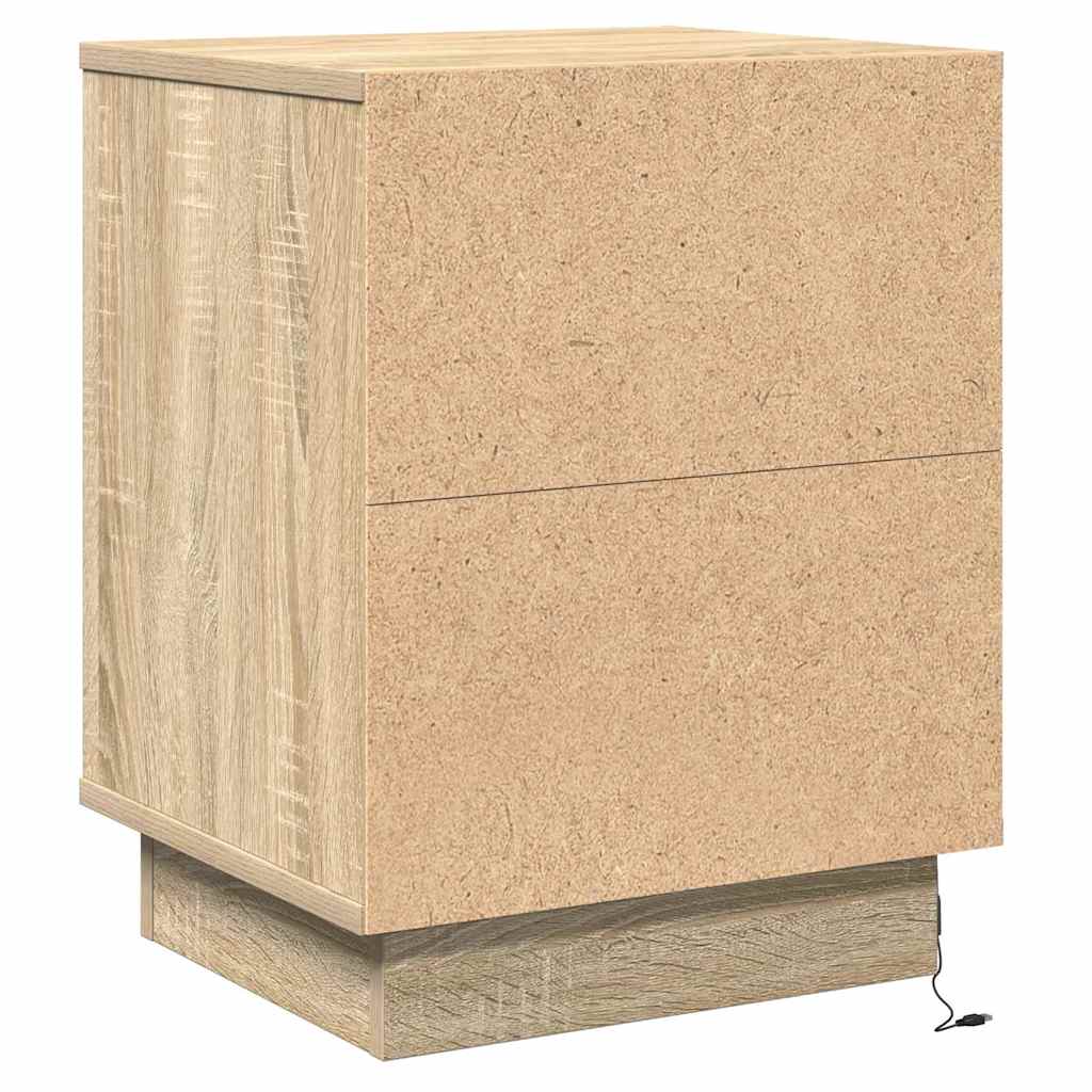 Nattbordskap 2 Pcs Sonoma Eik 39 X 34,5 X 50 Cm Konstruert Tre
