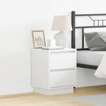 Nattbordskap 2 Pcs Hvit 39 X 34,5 X 50 Cm Konstruert Tre