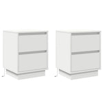Nattbordskap 2 Pcs Hvit 39 X 34,5 X 50 Cm Konstruert Tre