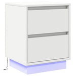 Nattbordskap 2 Pcs Hvit 39 X 34,5 X 50 Cm Konstruert Tre