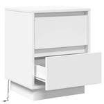 Nattbordskap 2 Pcs Hvit 39 X 34,5 X 50 Cm Konstruert Tre