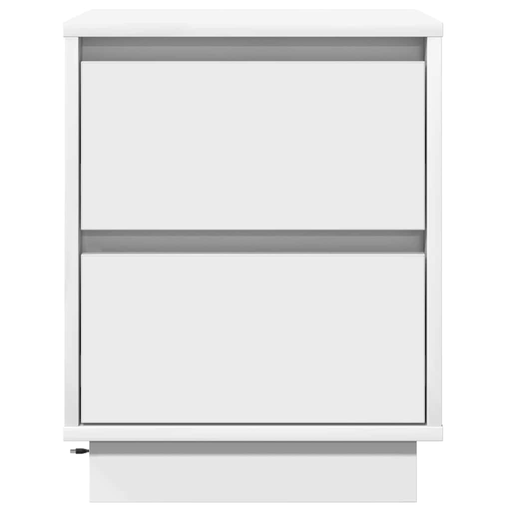 Nattbordskap 2 Pcs Hvit 39 X 34,5 X 50 Cm Konstruert Tre