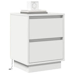 Nattbordskap 2 Pcs Hvit 39 X 34,5 X 50 Cm Konstruert Tre