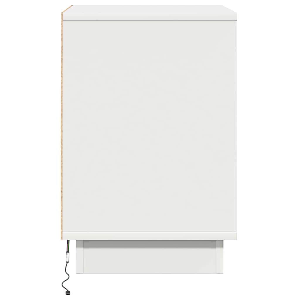Nattbordskap 2 Pcs Hvit 39 X 34,5 X 50 Cm Konstruert Tre