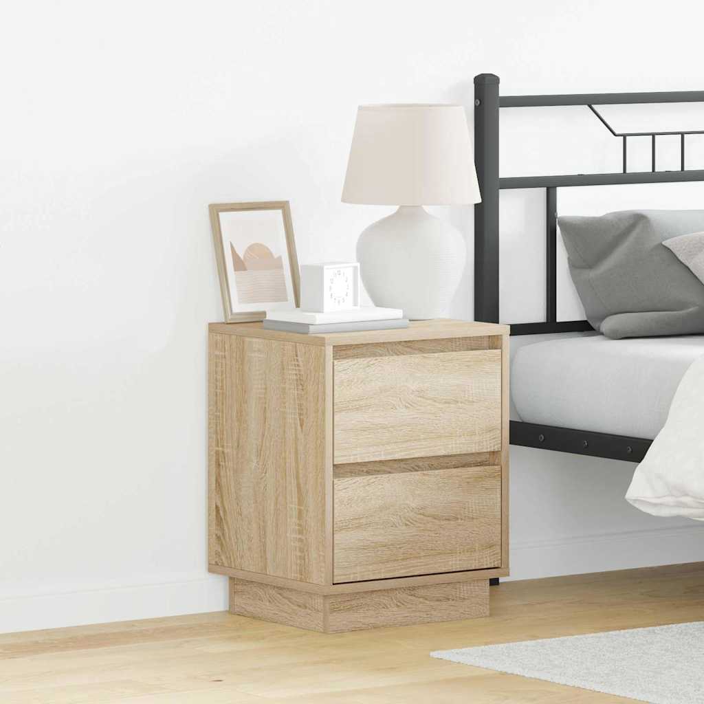 Nattbordskap 2 Pcs Sonoma Eik 39 X 34,5 X 50 Cm Konstruert Tre