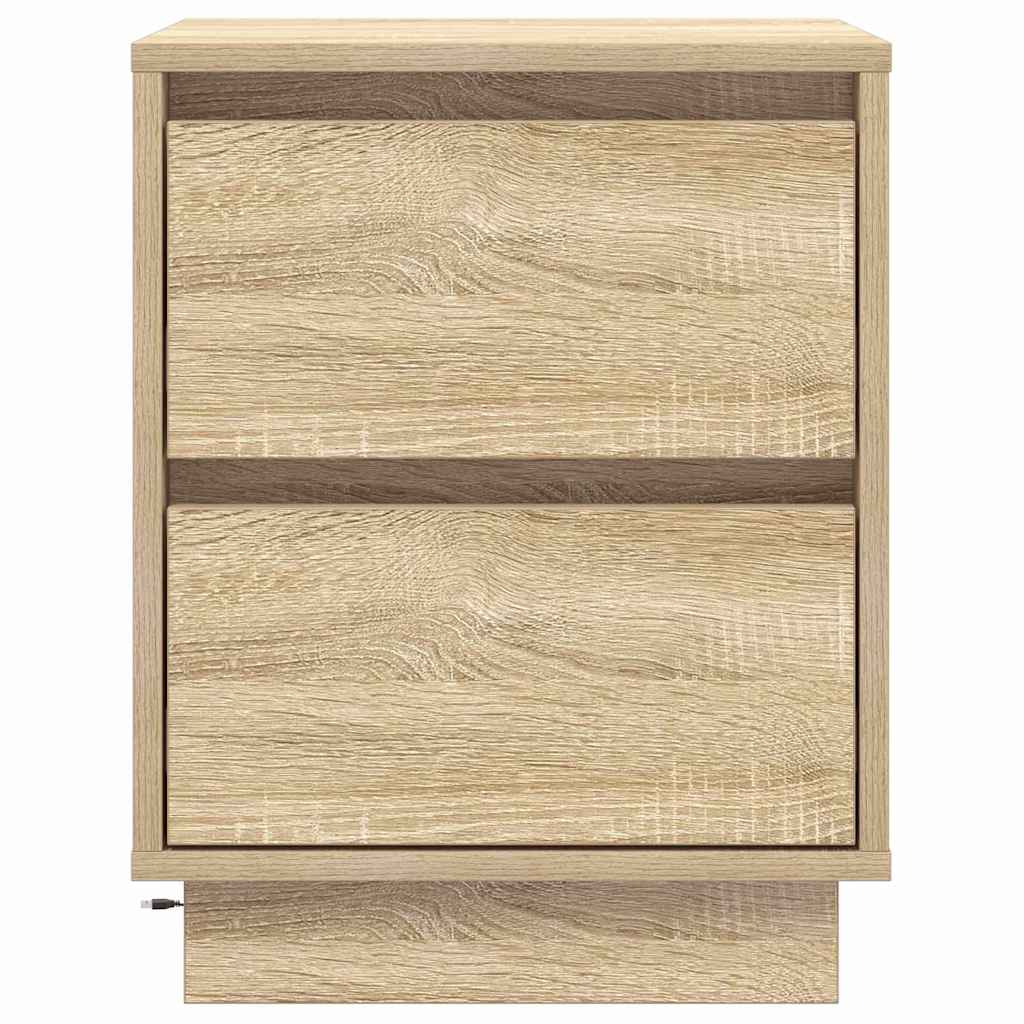 Nattbordskap 2 Pcs Sonoma Eik 39 X 34,5 X 50 Cm Konstruert Tre