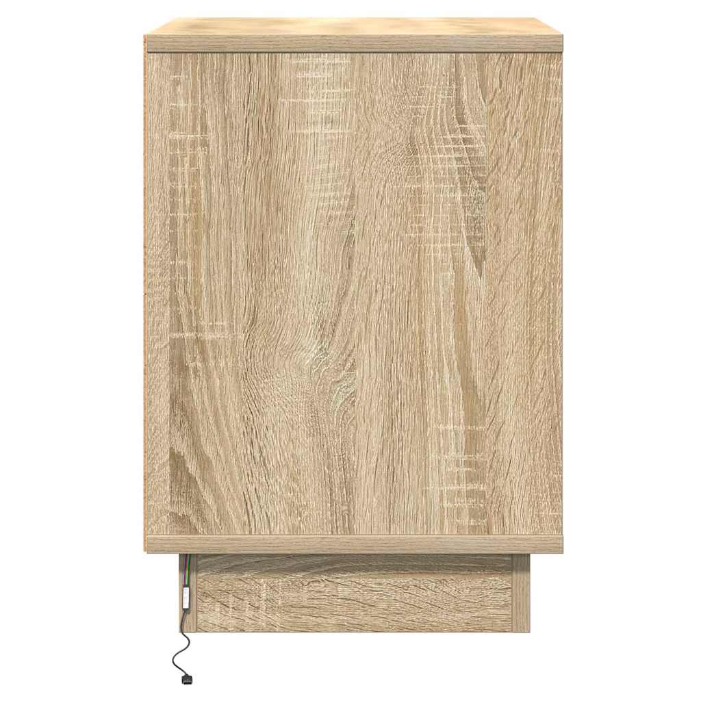 Nattbordskap 2 Pcs Sonoma Eik 39 X 34,5 X 50 Cm Konstruert Tre