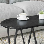 Kaffebord Svart Eik 80 X 40 X 40.5 Cm Ingeniørtre Og Metall