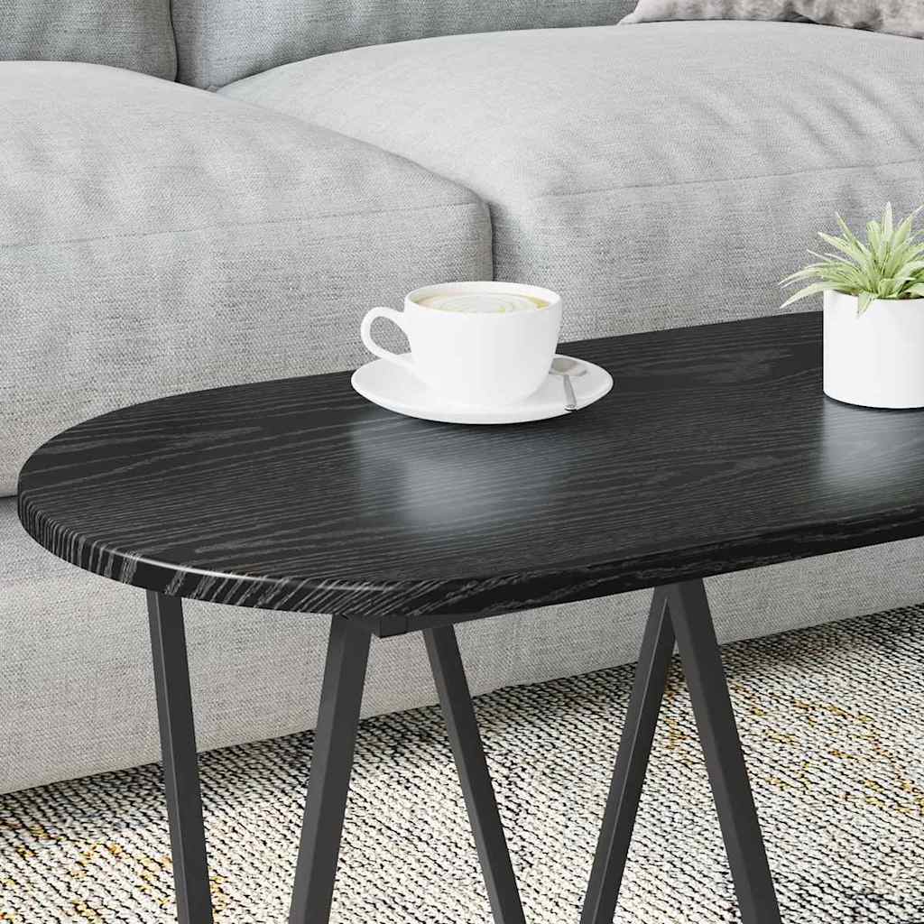Kaffebord Svart Eik 80 X 40 X 40.5 Cm Ingeniørtre Og Metall
