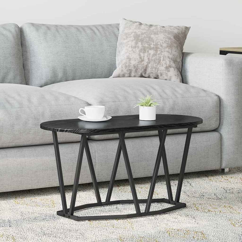 Kaffebord Svart Eik 80 X 40 X 40.5 Cm Ingeniørtre Og Metall