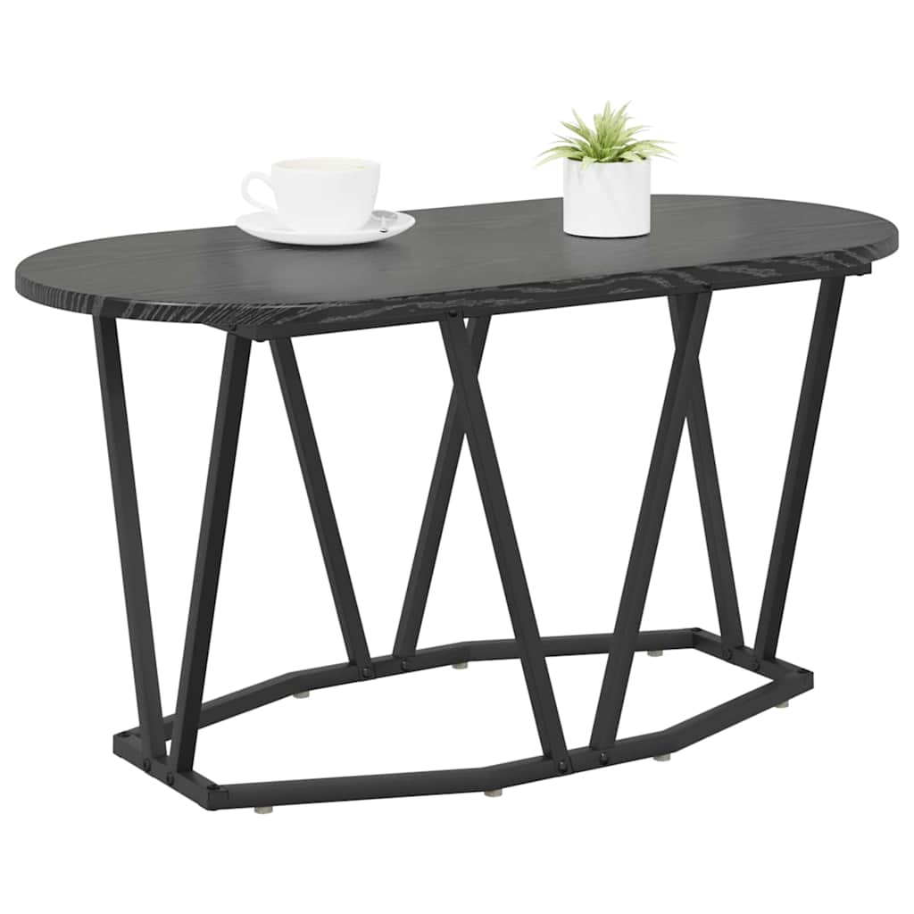 Kaffebord Svart Eik 80 X 40 X 40.5 Cm Ingeniørtre Og Metall