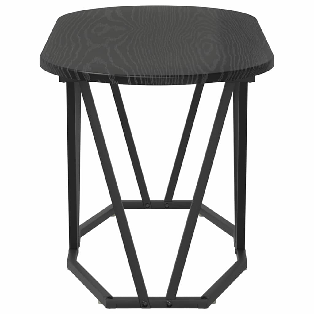Kaffebord Svart Eik 80 X 40 X 40.5 Cm Ingeniørtre Og Metall