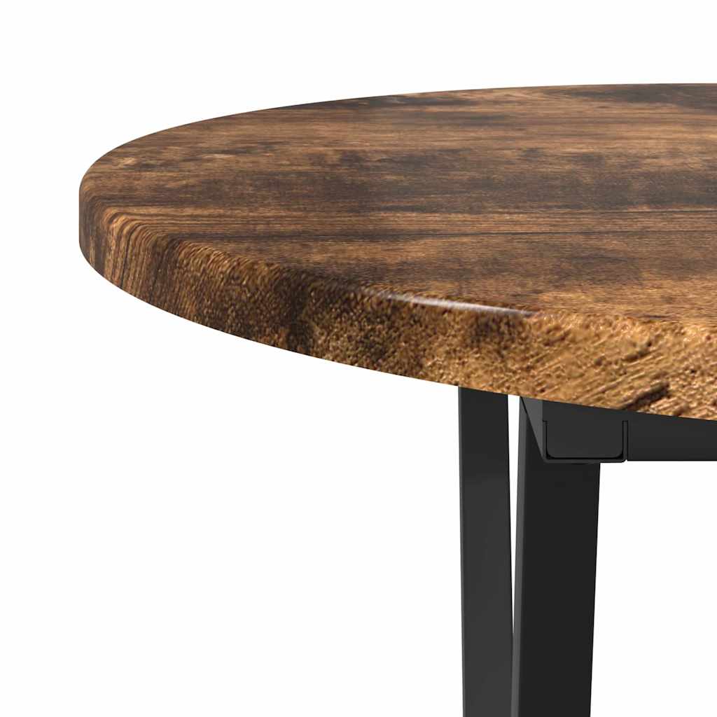 Kaffebord Røkt Eik 80 X 40 X 40.5 Cm Ingeniørtre Og Metall