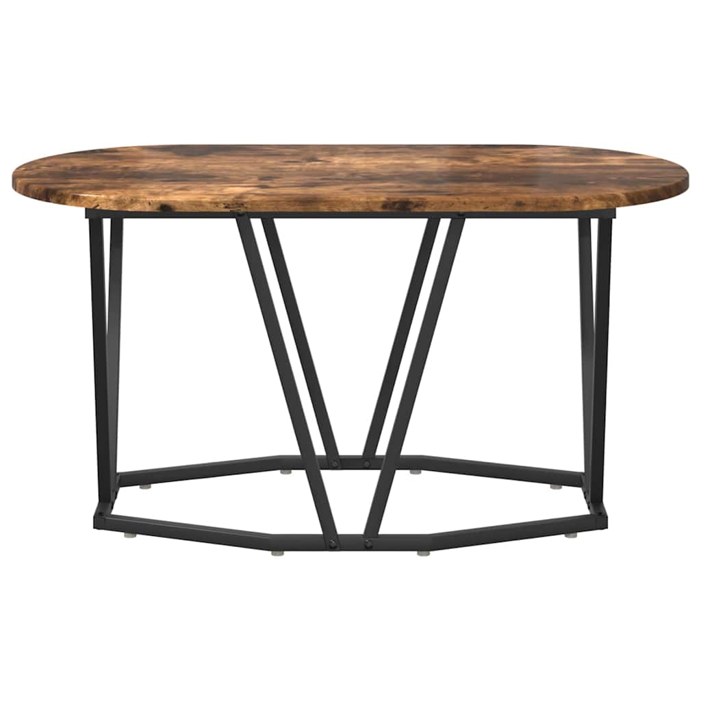 Kaffebord Røkt Eik 80 X 40 X 40.5 Cm Ingeniørtre Og Metall