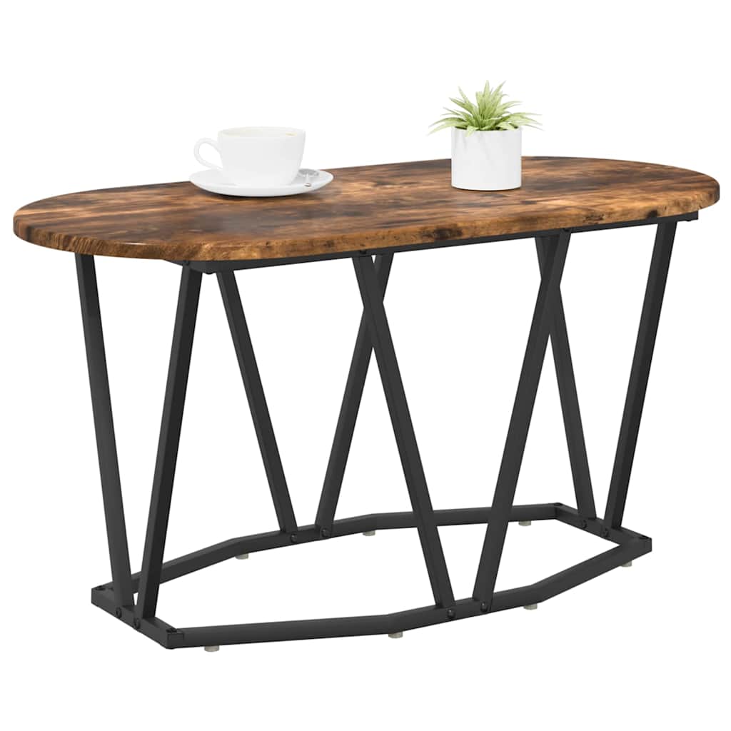 Kaffebord Røkt Eik 80 X 40 X 40.5 Cm Ingeniørtre Og Metall