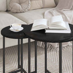 Sidebordssett 2 Pcs Svart Eik