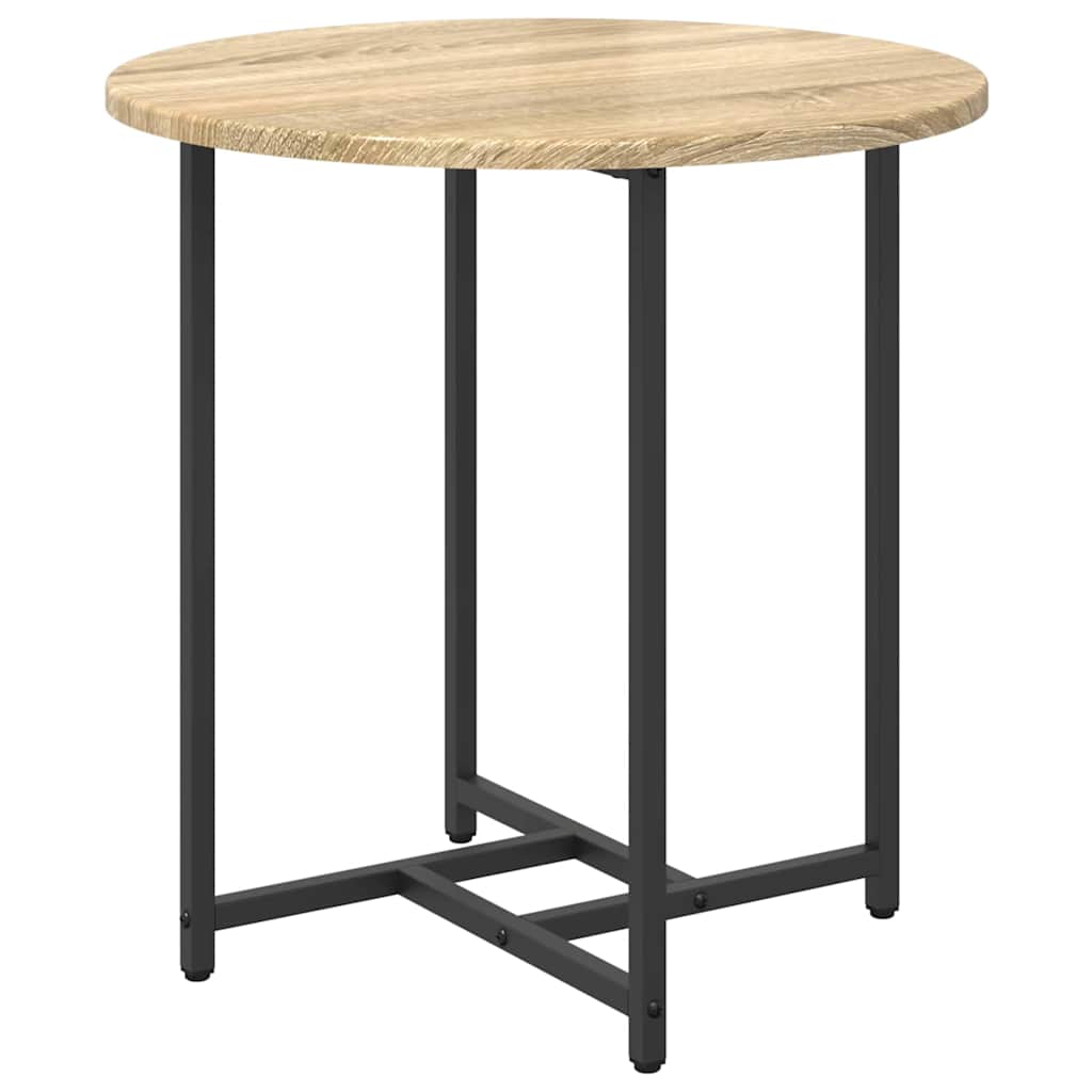 Sidebordssett 2 Pcs Sonoma Eik Og Svart