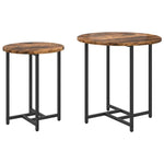 Sidebordssett 2 Pcs Røyk Eik Og Svart