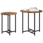 Sidebordssett 2 Pcs Røyk Eik Og Svart