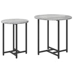 Sidebordssett 2 Pcs Grå Sonoma Og Svart