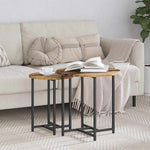 Sidebordssett 2 Pcs Gammel Tre Og Svart
